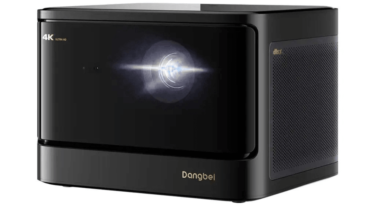 Portable projector setup for living room, brighter viewing, and home cinema